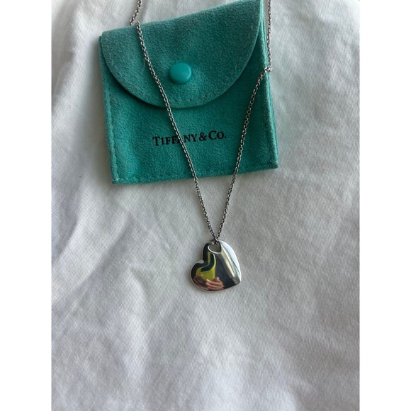 Tiffany Double Heart Sterling Silver Necklace! - Picture 2 of 11